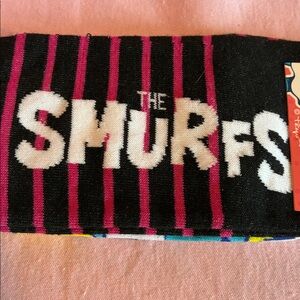 3/$18 The Smurfs Black and Pink Novelty Socks One Size Fits Some (Women’s 7-12)